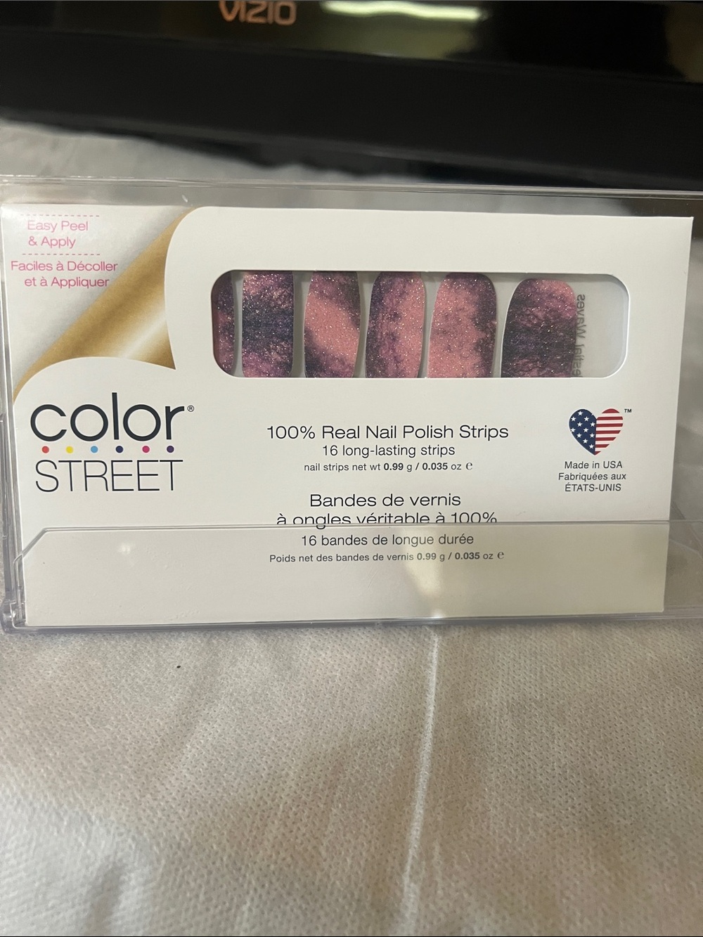 Color Street Pink & Purple Shimmer Marble Nail Polish Strips in Celestial Waves
